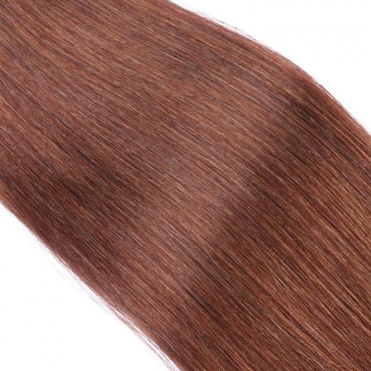 25 x Keratin Bonding Hair Extensions - 33 Rotbraun - 100% Echthaar - NOVON EXTENTIONS 40 cm - 0,5 g
