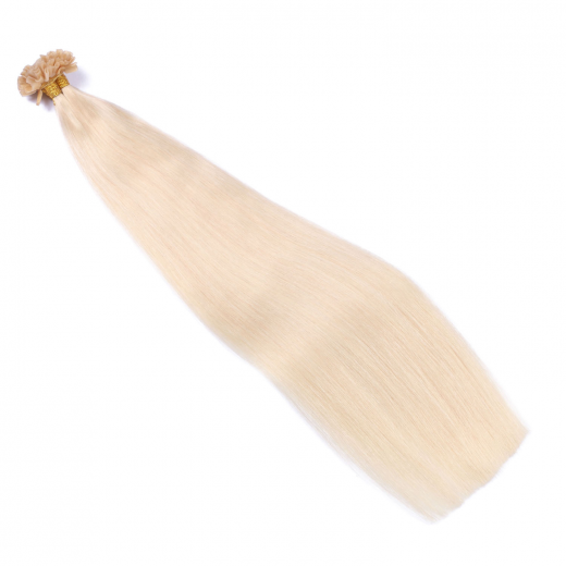 25 x Keratin Bonding Hair Extensions - 60 Weissblond - 100% Echthaar - NOVON EXTENTIONS 70 cm - 1 g