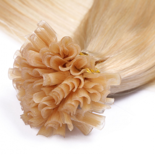 25 x Keratin Bonding Hair Extensions - 613 Helllichtblond - 100% Echthaar - NOVON EXTENTIONS 60 cm - 0,5 g