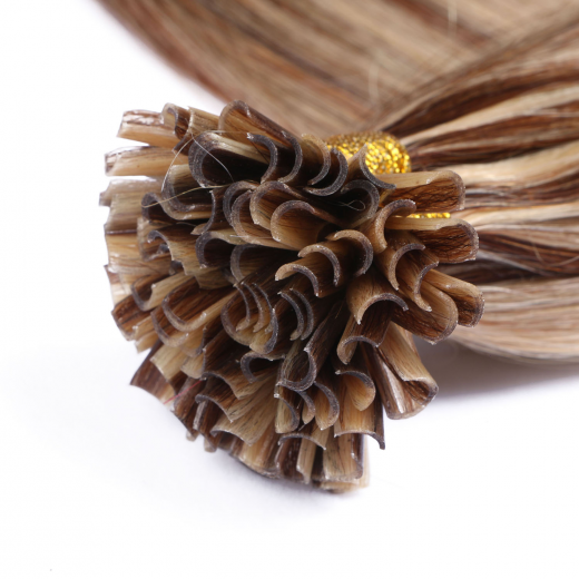 25 x Keratin Bonding Hair Extensions - 4/24 Gestrhnt - 100% Echthaar - NOVON EXTENTIONS 40 cm - 1 g