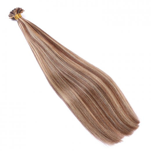 25 x Keratin Bonding Hair Extensions - 4/24 Gestr�hnt - 120% Echthaar - NOVON EXTENTIONS 50 cm - 0,5 g