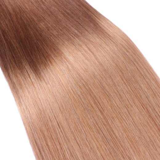 25 x Keratin Bonding Hair Extensions - 4/27 Ombre - 120% Echthaar - NOVON EXTENTIONS 50 cm - 0,5 g