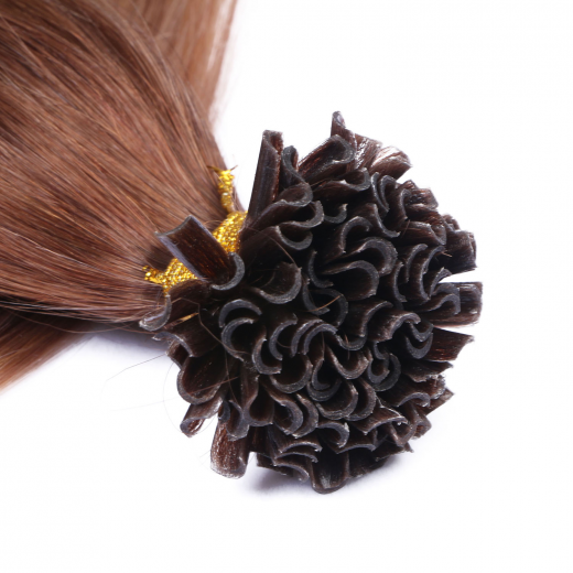25 x Keratin Bonding Hair Extensions - 4/27 Ombre - 120% Echthaar - NOVON EXTENTIONS 50 cm - 0,5 g