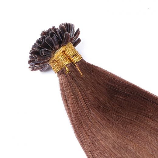 25 x Keratin Bonding Hair Extensions - 4/27 Ombre - 120% Echthaar - NOVON EXTENTIONS 50 cm - 0,5 g