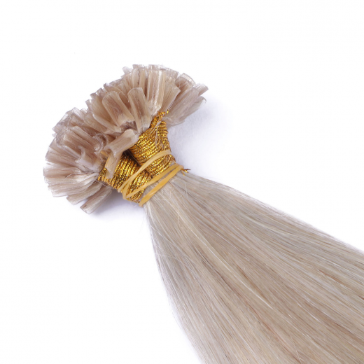 25 x Keratin Bonding Hair Extensions - Grey / Grau - 100% Echthaar - NOVON EXTENTIONS 40 cm - 1 g