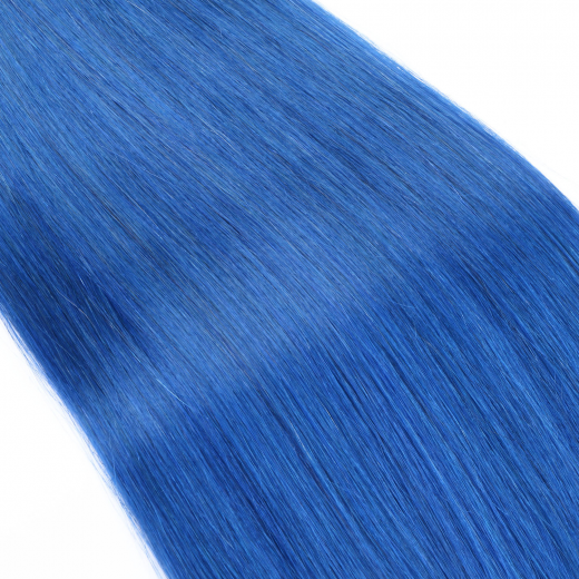 25 x Keratin Bonding Hair Extensions - Blue - 100% Echthaar - NOVON EXTENTIONS 50 cm - 1 g