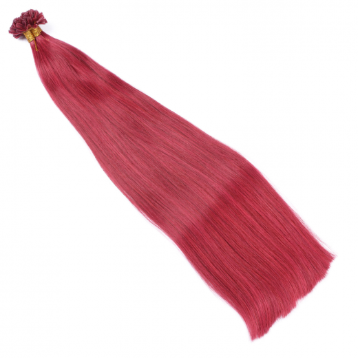 25 x Keratin Bonding Hair Extensions - Burg - 100% Echthaar - NOVON EXTENTIONS 50 cm - 0,5 g