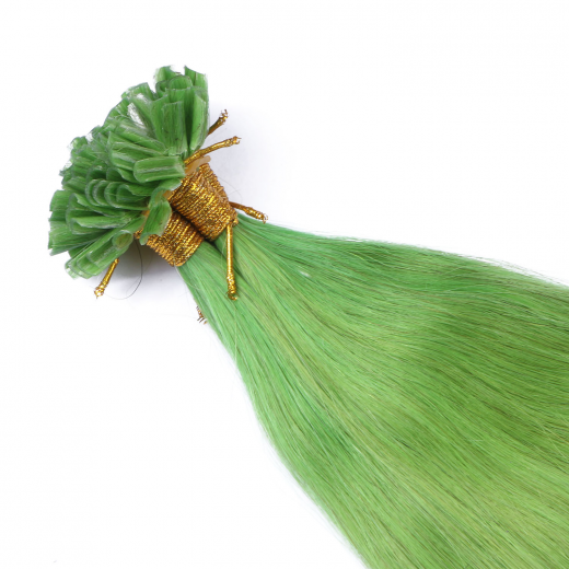 25 x Keratin Bonding Hair Extensions - Grn - 100% Echthaar - NOVON EXTENTIONS 60 cm - 1 g