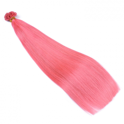 25 x Keratin Bonding Hair Extensions - Pink - 120% Echthaar - NOVON EXTENTIONS 50 cm - 1 g