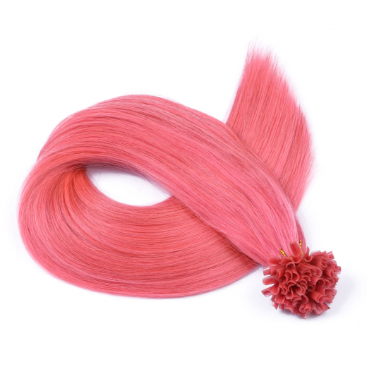 25 x Keratin Bonding Hair Extensions - Pink - 100% Echthaar - NOVON EXTENTIONS 60 cm - 1 g