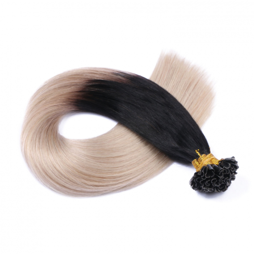 Bonding Extensions #1B/GREY Ombre &ndash; 100 % Echthaar 50 cm - 1 g