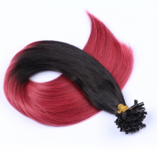25 x Keratin Bonding Hair Extensions - 1b/Burg Ombre -...
