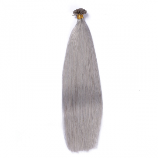 25 x Keratin Bonding Hair Extensions - Silver - 100% Echthaar - NOVON EXTENTIONS 40 cm - 1 g