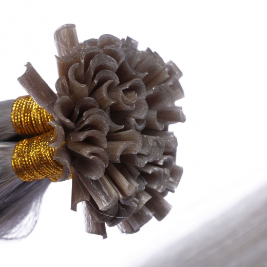 25 x Keratin Bonding Hair Extensions - Silver - 100% Echthaar - NOVON EXTENTIONS 60 cm - 1 g