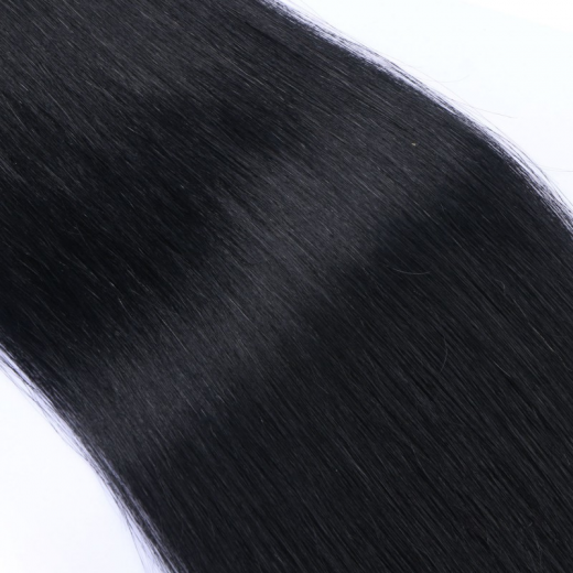 25 x Micro Ring / Loop - 1 Schwarz - Hair Extensions 100% Echthaar - NOVON EXTENTIONS 50 cm - 1 g