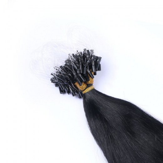 Microring Extensions #1 Schwarz &ndash; 100 % Echthaar 60 cm - 1 g