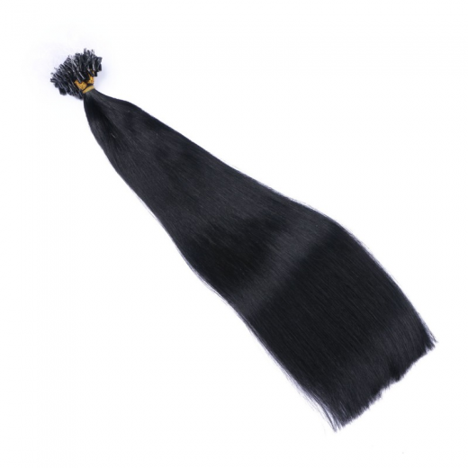 Microring Extensions #1 Schwarz &ndash; 100 % Echthaar 60 cm - 1 g