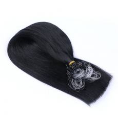 Microring Extensions #1 Schwarz &ndash; 100 % Echthaar 60...
