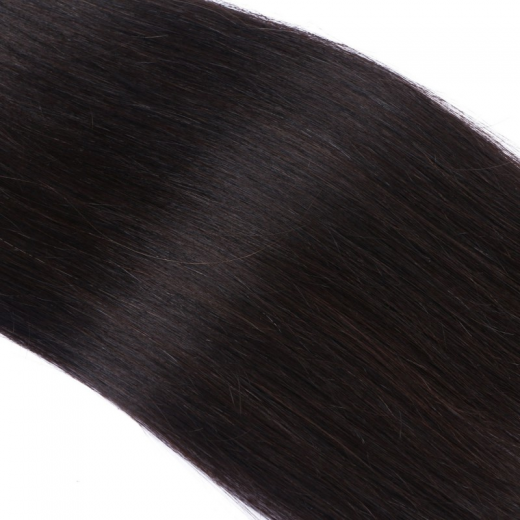 25 x Micro Ring / Loop - 1b Schwarzbraun - Hair Extensions 100% Echthaar - NOVON EXTENTIONS 50 cm - 0,5 g