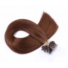 25 x Micro Ring / Loop - 6 Braun - Hair Extensions 100%...