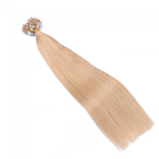25 x Micro Ring / Loop - 18 Naturaschblond - Hair Extensions 100% Echthaar - NOVON EXTENTIONS 60 cm - 0,5 g