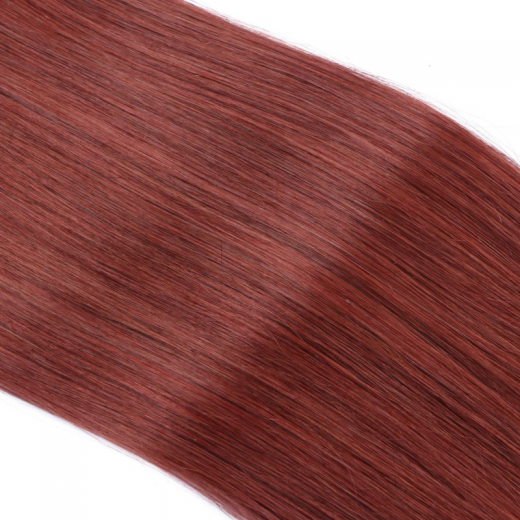 25 x Micro Ring / Loop - 14 Rot - Hair Extensions 100% Echthaar - NOVON EXTENTIONS 50 cm - 1 g