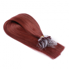 25 x Micro Ring / Loop - 14 Rot - Hair Extensions 100%...