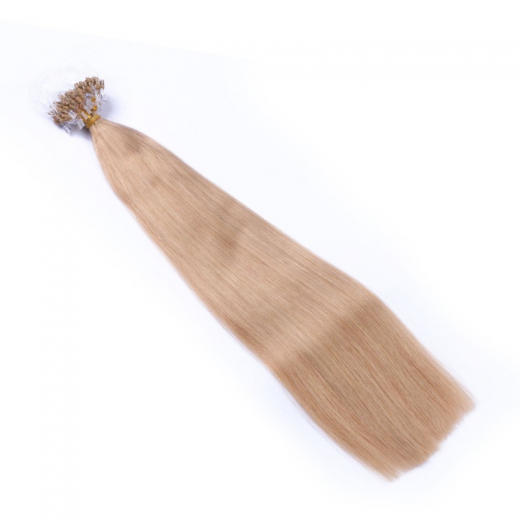 25 x Micro Ring / Loop - 20 Aschblond - Hair Extensions 100% Echthaar - NOVON EXTENTIONS 60 cm - 0,5 g