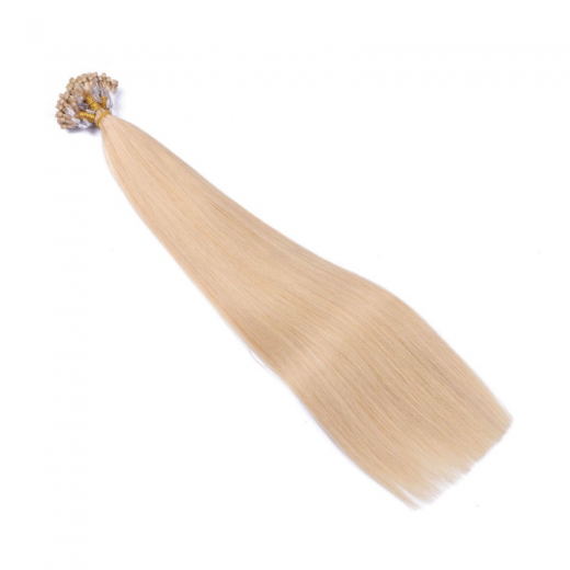 25 x Micro Ring / Loop - 24 Goldblond - Hair Extensions 100% Echthaar - NOVON EXTENTIONS 50 cm - 1 g