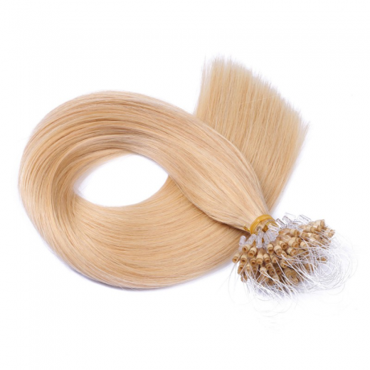 25 x Micro Ring / Loop - 24 Goldblond - Hair Extensions 100% Echthaar - NOVON EXTENTIONS 50 cm - 1 g