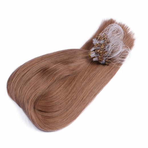 25 x Micro Ring / Loop - 27 Honigblond - Hair Extensions 100% Echthaar - NOVON EXTENTIONS 50 cm - 1 g