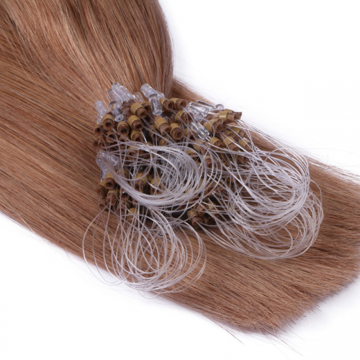 25 x Micro Ring / Loop - 27 Honigblond - Hair Extensions 100% Echthaar - NOVON EXTENTIONS 50 cm - 0,5 g