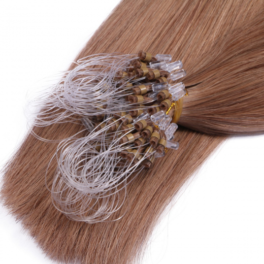 25 x Micro Ring / Loop - 27 Honigblond - Hair Extensions 100% Echthaar - NOVON EXTENTIONS 50 cm - 0,5 g
