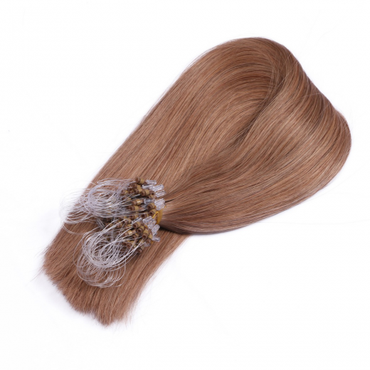 25 x Micro Ring / Loop - 27 Honigblond - Hair Extensions 100% Echthaar - NOVON EXTENTIONS 50 cm - 0,5 g