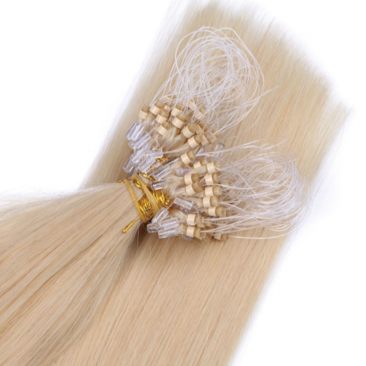 Microring Extensions #613 Helllichtblond &ndash; 100 % Echthaar