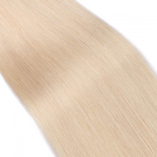25 x Micro Ring / Loop - 613 Helllichtblond - Hair Extensions 100% Echthaar - NOVON EXTENTIONS 60 cm - 0,5 g