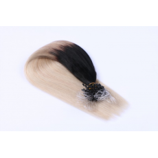 Microring Extensions #1B/Grau Ombre &ndash; 100 % Echthaar