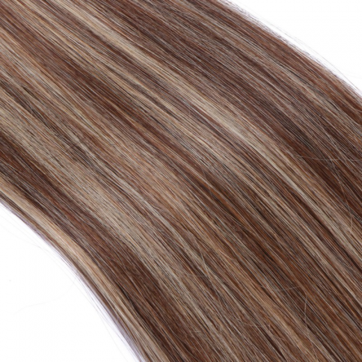 25 x Micro Ring / Loop - 4/24 Gestrhnt - Hair Extensions 100% Echthaar - NOVON EXTENTIONS 50 cm - 0,5 g