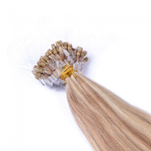 25 x Micro Ring / Loop - 12/613 Gestrhnt - Hair Extensions 100% Echthaar - NOVON EXTENTIONS 50 cm - 0,5 g