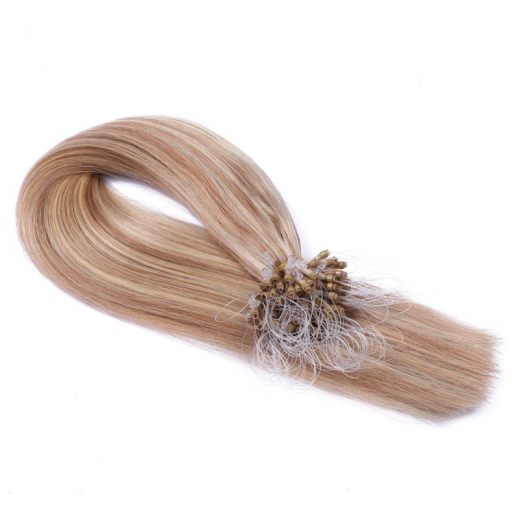 25 x Micro Ring / Loop - 12/613 Gestrhnt - Hair Extensions 100% Echthaar - NOVON EXTENTIONS 60 cm - 0,5 g