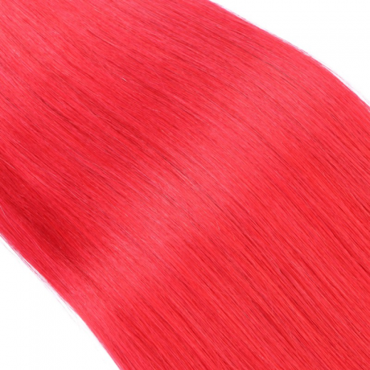 25 x Micro Ring / Loop - Red - Hair Extensions 100% Echthaar - NOVON EXTENTIONS 50 cm - 1 g