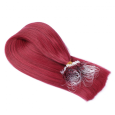 25 x Micro Ring / Loop - Burg - Hair Extensions 100%...