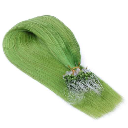 25 x Micro Ring / Loop - Grn - Hair Extensions 100% Echthaar - NOVON EXTENTIONS 50 cm - 0,5 g