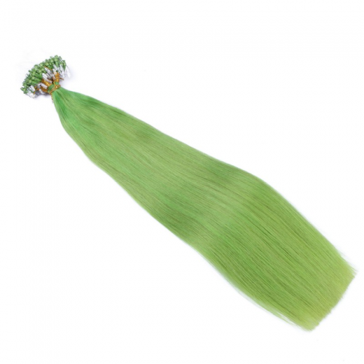 25 x Micro Ring / Loop - Grn - Hair Extensions 100% Echthaar - NOVON EXTENTIONS 50 cm - 0,5 g