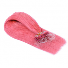 Microring Extensions Pink &ndash; 100 % Echthaar 60 cm - 1 g