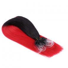 Microring Extensions #1B/Rot Ombre &ndash; 100 % Echthaar