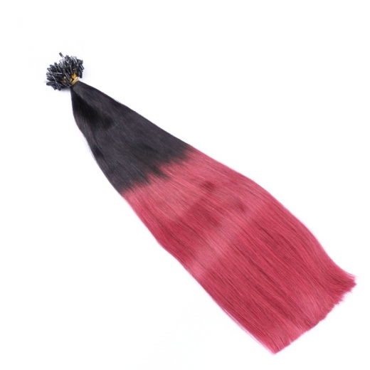 Microring Extensions #1B/Bordeaux Ombre &ndash; 100 % Echthaar