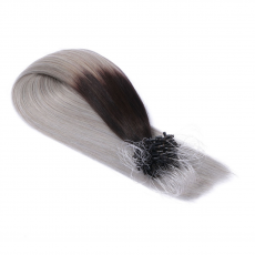 Microring Extensions #1B/Silber Ombre &ndash; 100 % Echthaar