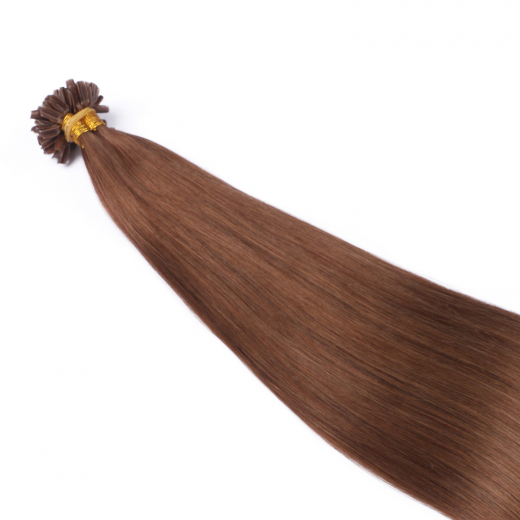 25 x Keratin Bonding Hair Extensions - 5 Dunkelblond - 100% Echthaar - NOVON EXTENTIONS 50 cm - 0,5 g