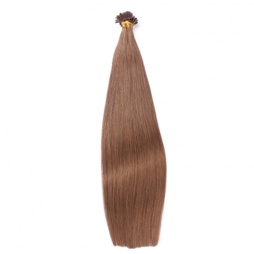 25 x Keratin Bonding Hair Extensions - 7 Mittelnaturblond - 120% Echthaar - NOVON EXTENTIONS 50 cm - 1 g